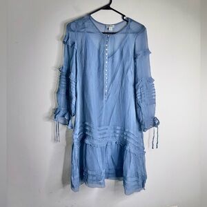 Sundance Peasant Cottagecore Dress Light Blue